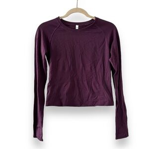 Athleta Seamless Purple Long Sleeve Top Women's Size Small Workout Athletic EUC